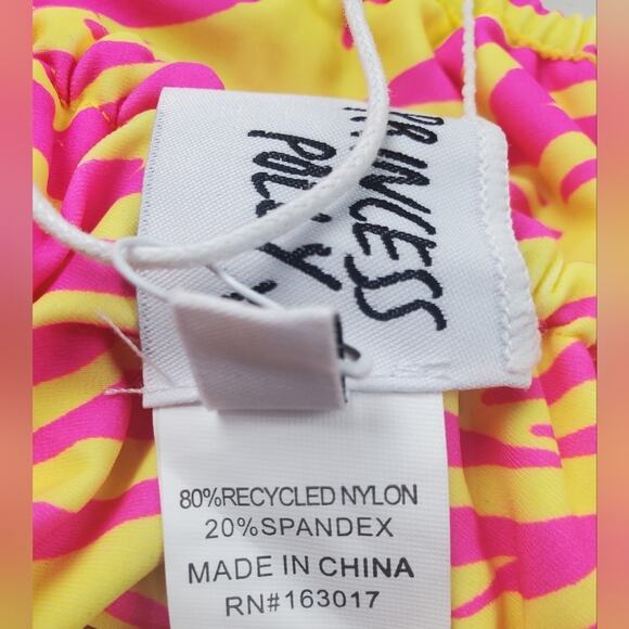 Princess Polly MADISON ECO NYLON BIKINI Bottom in Pink/Yellow, Size 6 - Picture 6 of 9